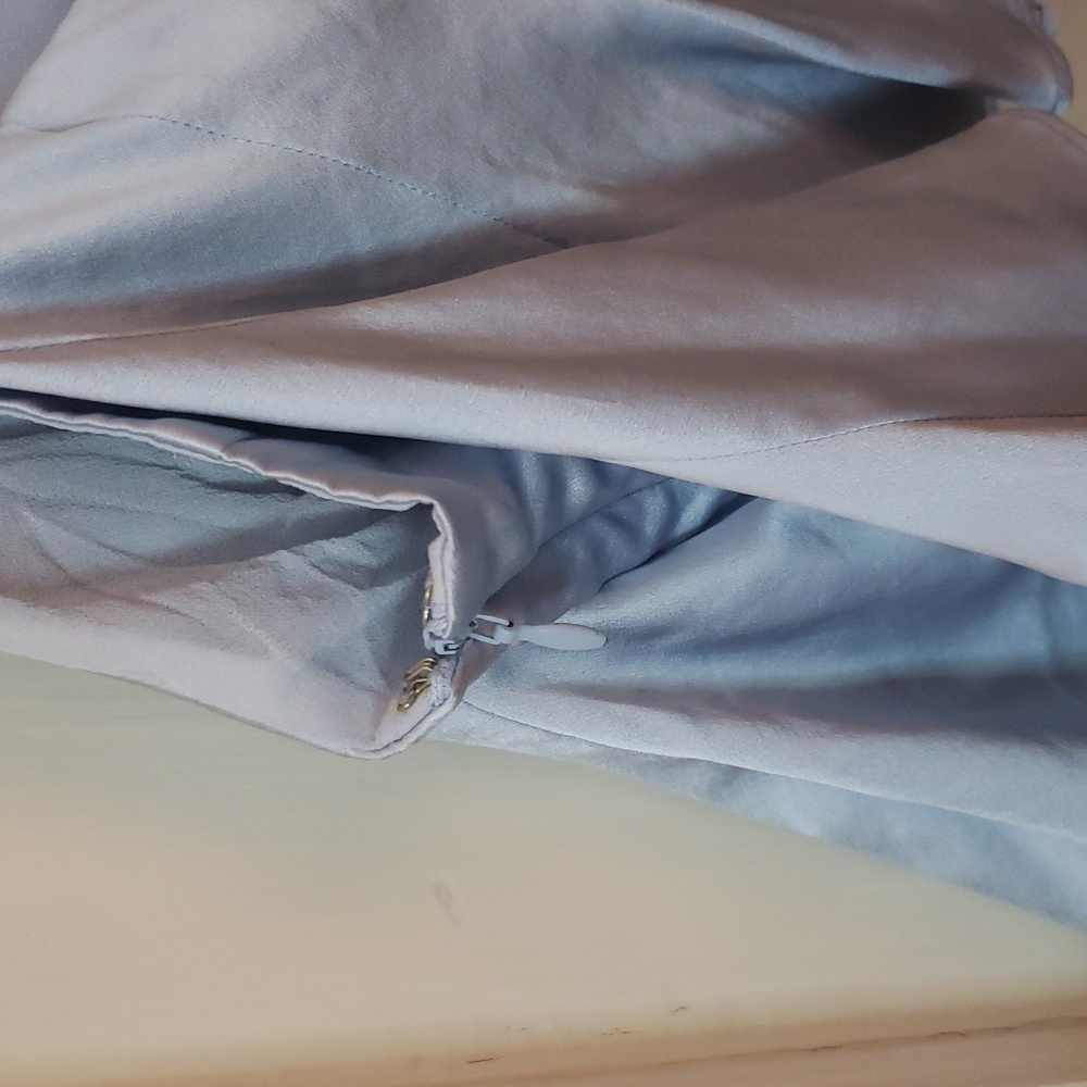 Club Monaco Mulberry Silk Light Baby Blue Camisole Cropped Flounce Tank Top 6 - Picture 6 of 15